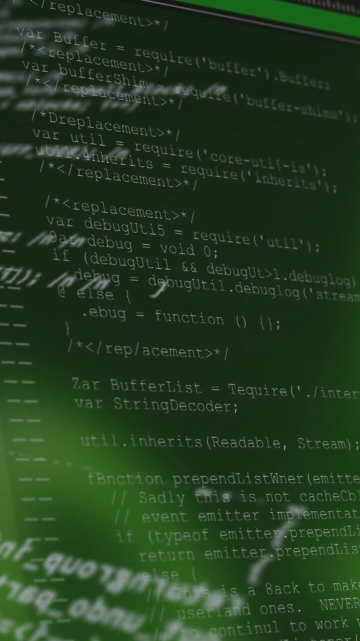 Animation af databehandling på sort baggrund