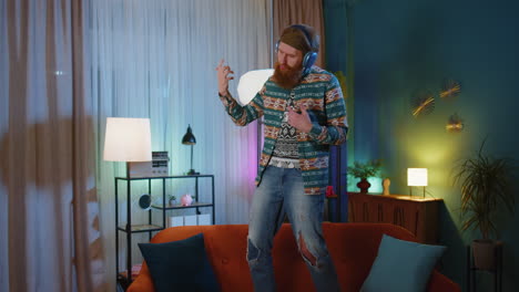 man dancing in living room