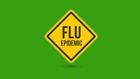 señal de tráfico amarilla de la epidemia de gripe
