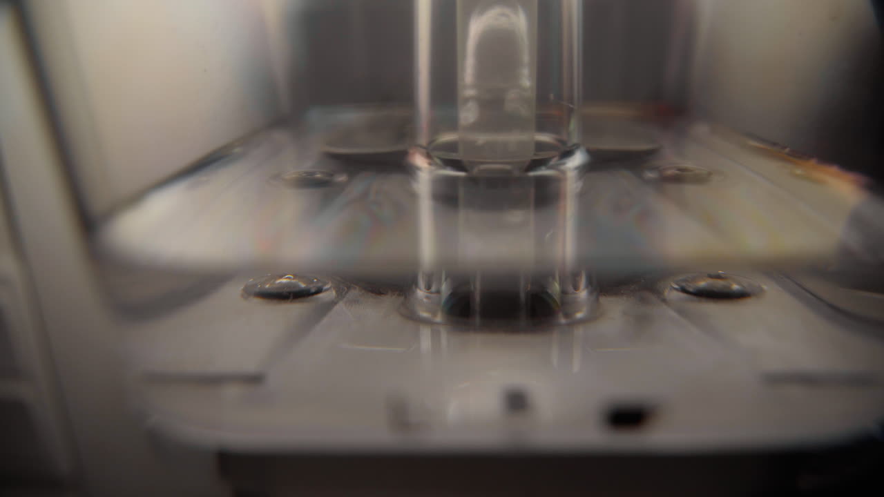 Water running through water tank of a coffee machine moccamaster detail 4k