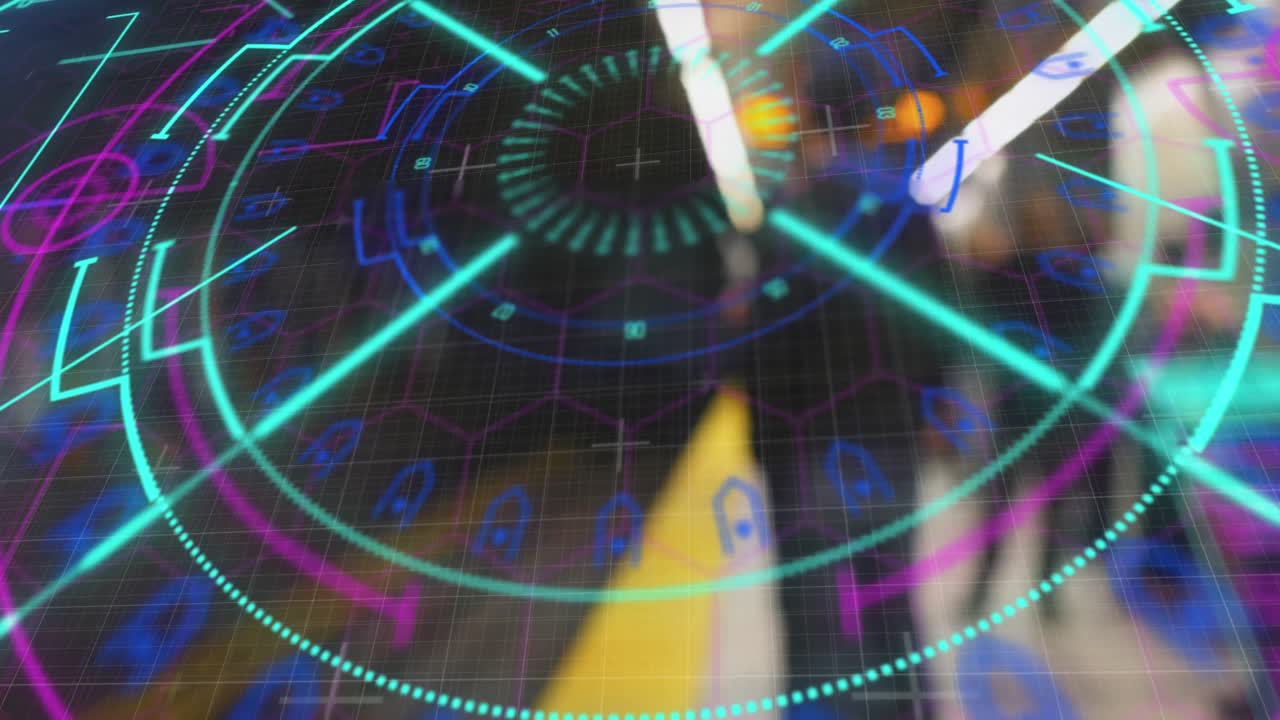 animación del procesamiento de datos y el escaneo de alcance sobre el subsuelo