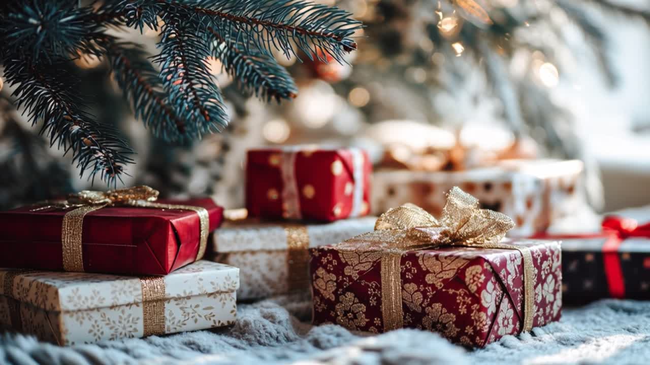 Рождественские подарки под елкой