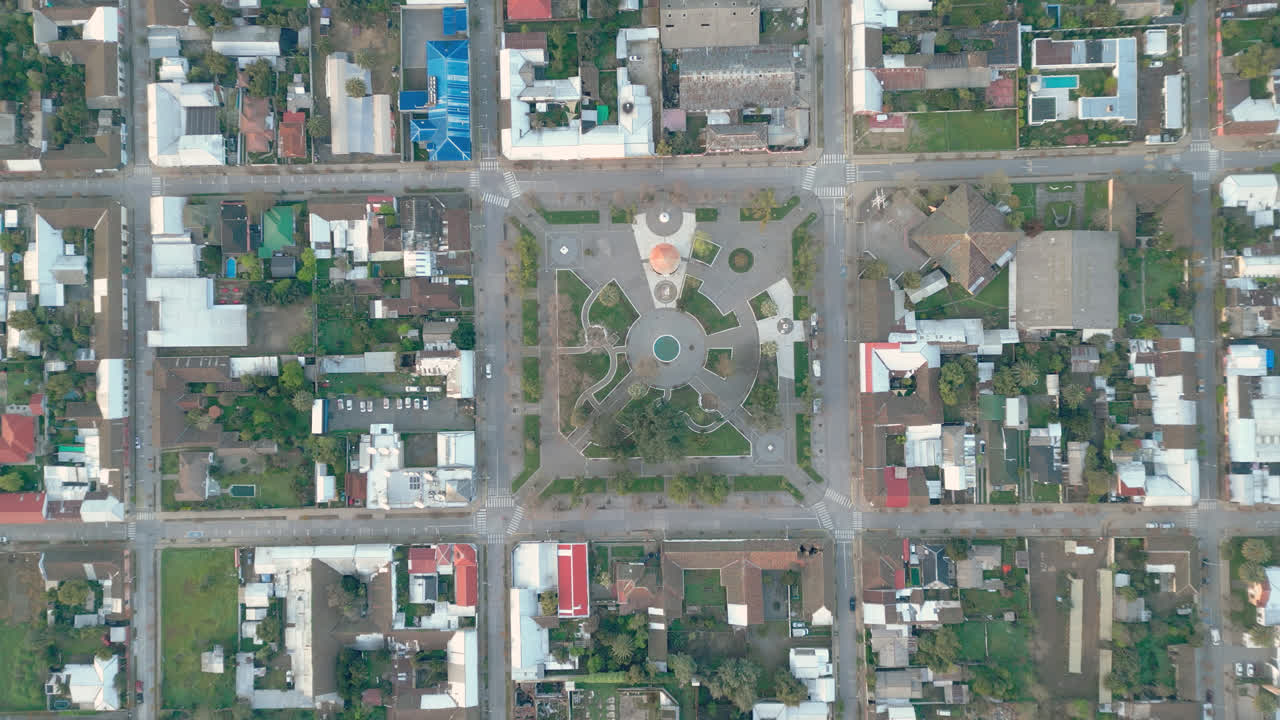 plaza san javier de loncomilla chile calles maule vista aérea desde drone