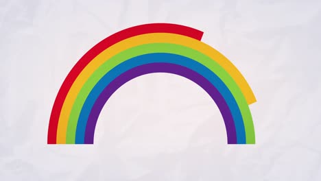 Animation-Des-Regenbogens,-Der-Sich-Auf-Weißem-Hintergrund-Mit-Kopierraum-Bewegt