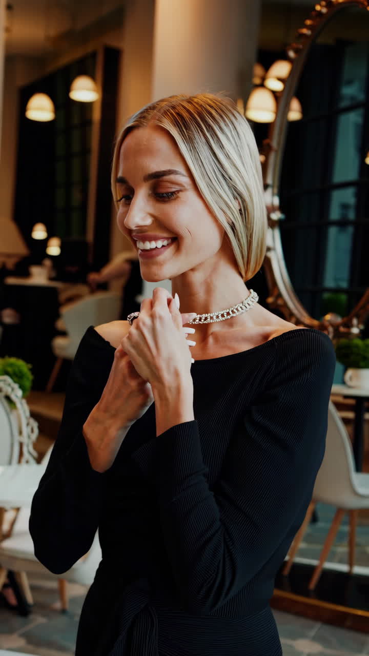 Elegant Woman in a Cafe