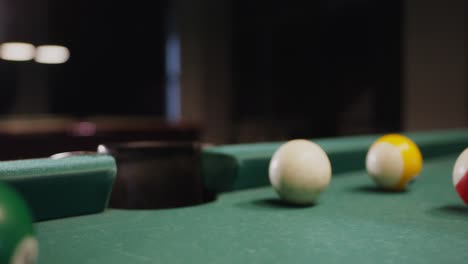 pool table with balls