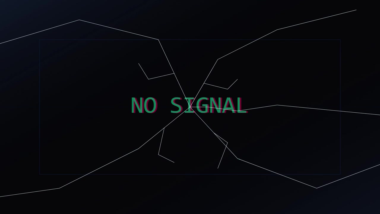 Digital No Signal Text With Glitch Effect Overlay