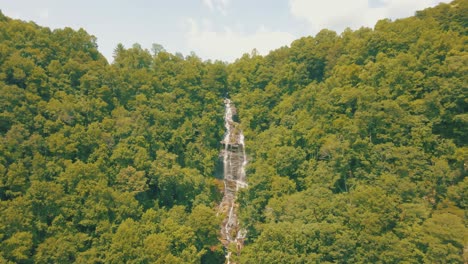 gorgeous drone footage of amicalola falls, the largest waterfall in all of georgia, tucked away on the side of a large mountain