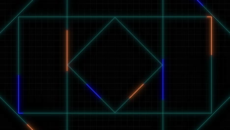 Patterned-grid-of-blue-and-orange-lines-creates-a-central-diamond-shape