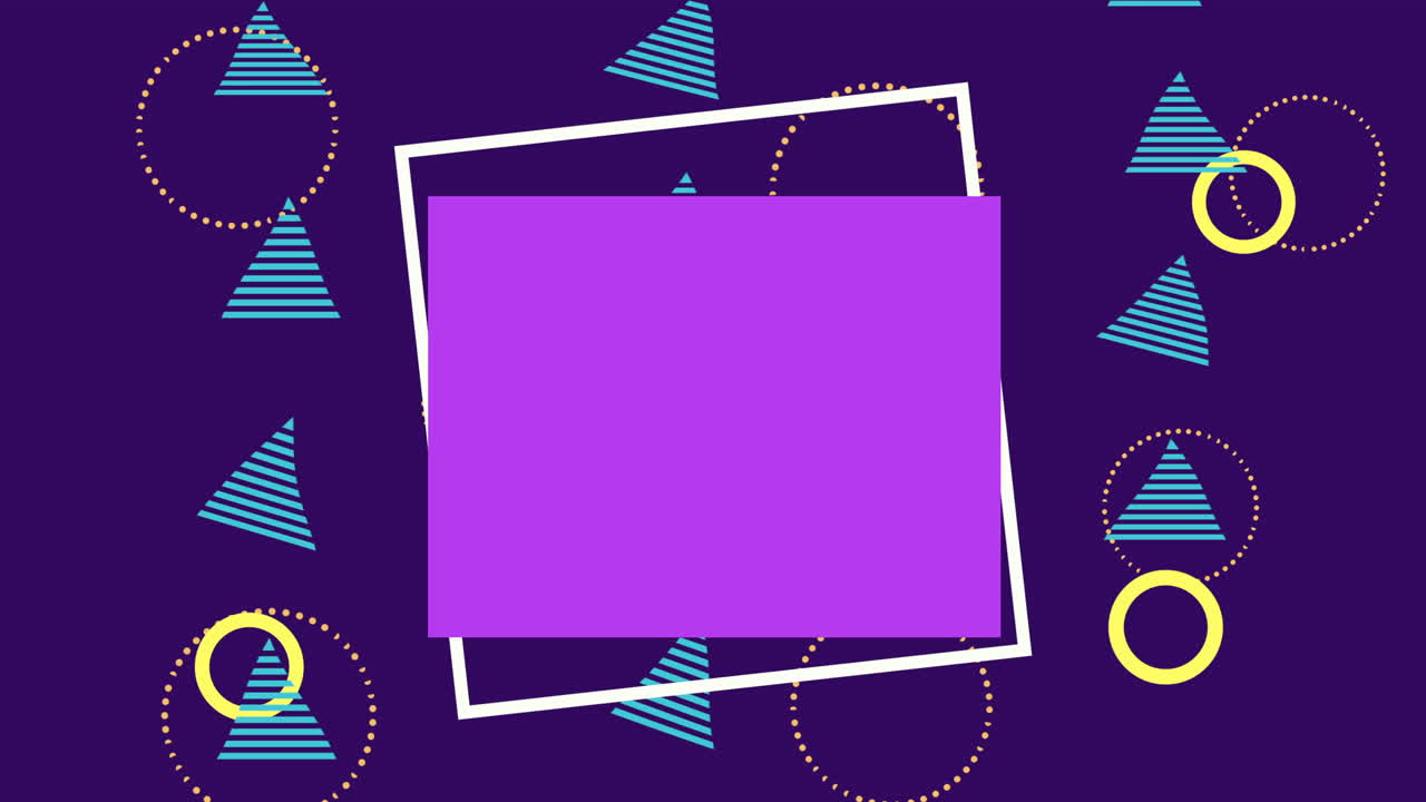 colores y figuras geométricas animación con marco cuadrado