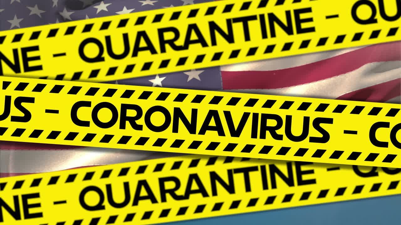 노란색 줄무 ⁇  위에 있는 미국 국기의 애니메이션