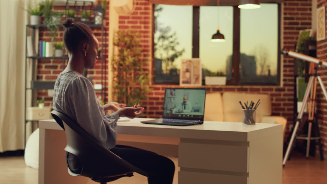 Person using telemedicine videocall