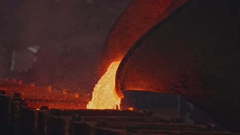 molten metal pouring in a foundry