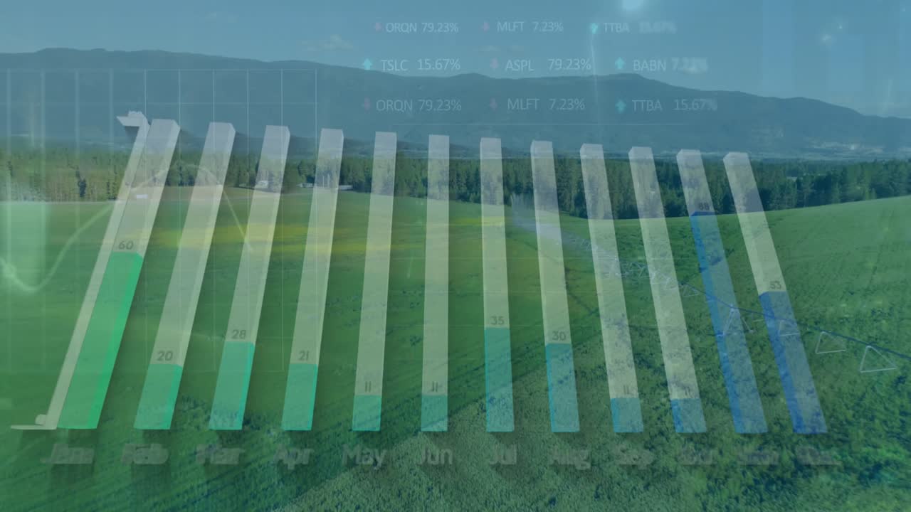 풍경에 대한 데이터 처리의 애니메이션