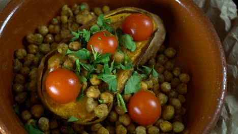 Baked-sweat-potato-with-chickpeas