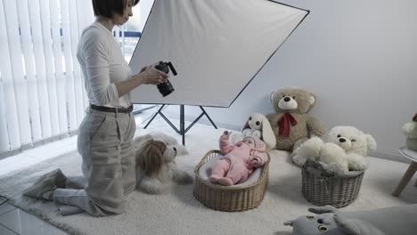 baby photoshoot in a studio