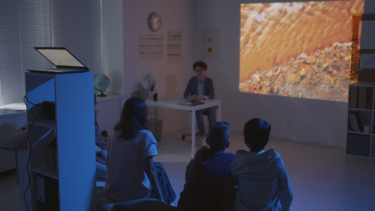 Kids Watching Education Film