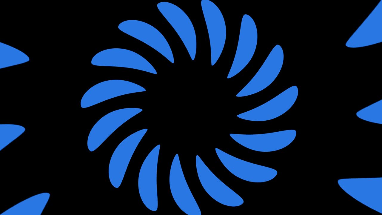 중앙에서 회전하고 크기를 늘려서 전체 배경을 고 사라지는 그래픽 디자인입니다.