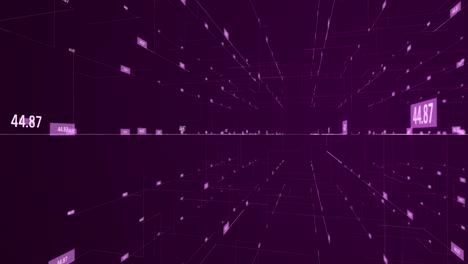 resumen, innovación, ciencia, bitcoin, red, moneda, cibernética, tecnología, ransomware, criptomoneda, blockchain, malware, bitcoin, minería, elementos iluminados, futurista. el fondo púrpura del laberinto.