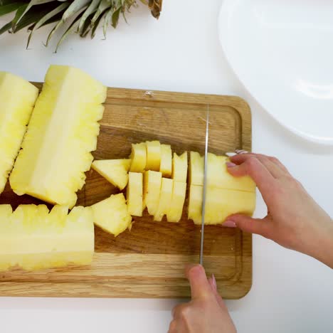 view of slices of fresh pineapple
