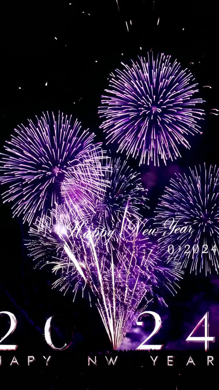 Happy New Year 2024 Fireworks Display