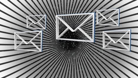 Animation-of-envelope-icon-and-black-and-white-lines