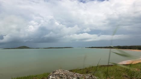 Heavy-rain-clouds-build-and-pass-over-distant-islands-in-remote-far-northern-Australia