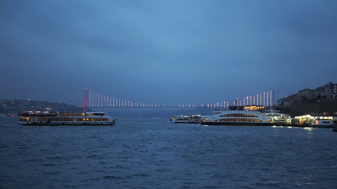 Fatih Sultan Mehmet Bridge at Night, Istanbul