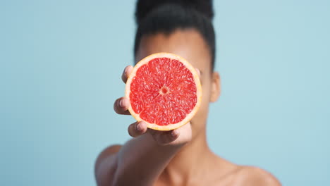 grapefruit, black woman skincare