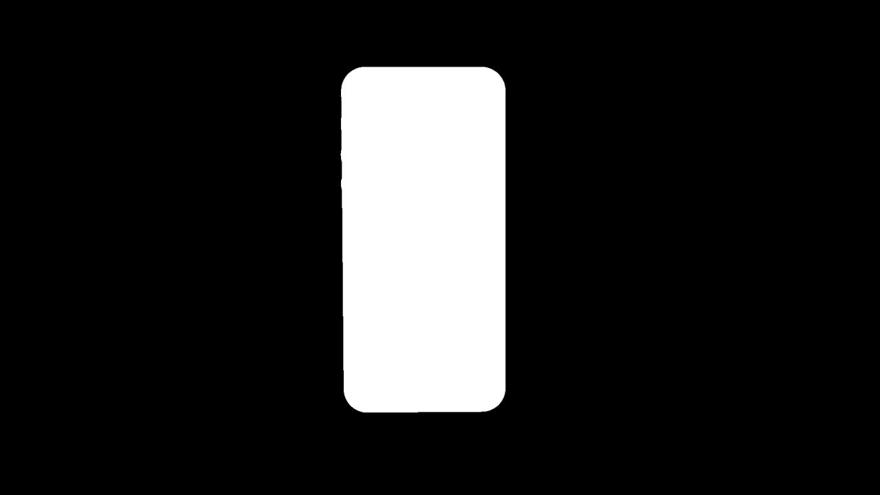 Business telecommunication and mobility message concept of moving  modern smartphone on chroma key background and screen with separate alpha mask for background and touchscreen