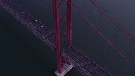 ponte 25 de abril in, is a suspension bridge that spans the tagus river in lisbon, aerial