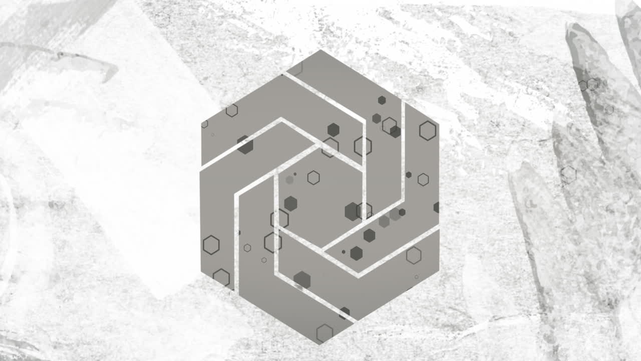 색 배경에 있는 모양과 반점의 애니메이션