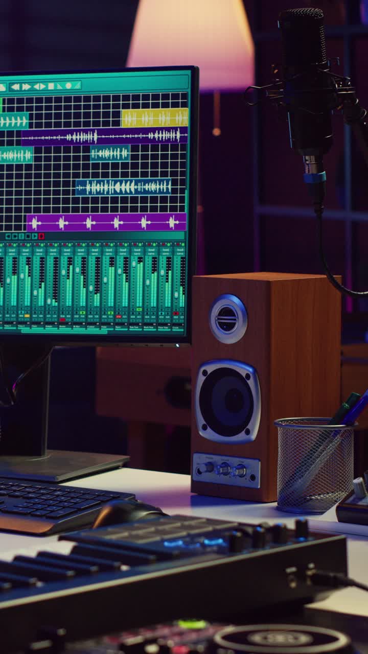 Modern Home Recording Studio with Digital Audio Workstation