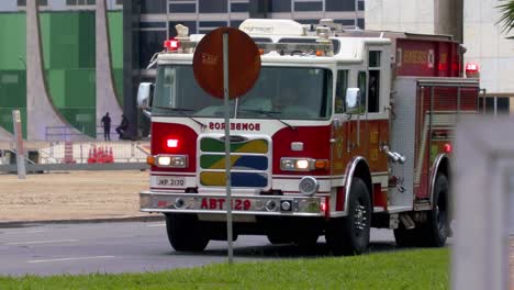 brazilian firetruck on city street
