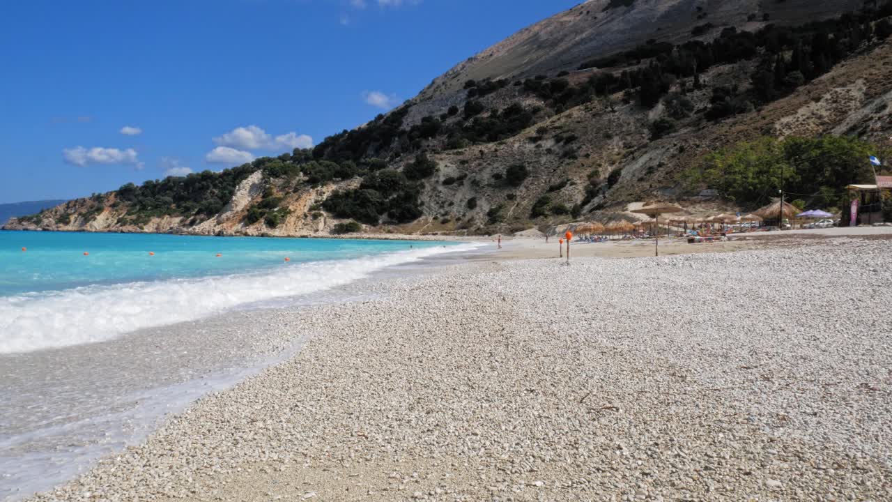 Sea And Stony Beach - Agia Kiriaki Beach In Greece At Daytime - wide shot