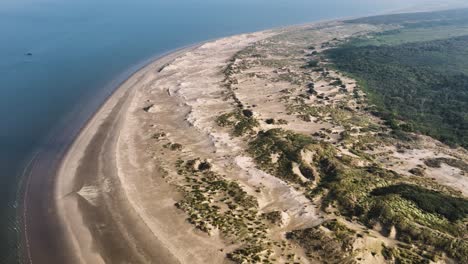 bird's eye view of a secluded, quiet beach outside rockanje, holland