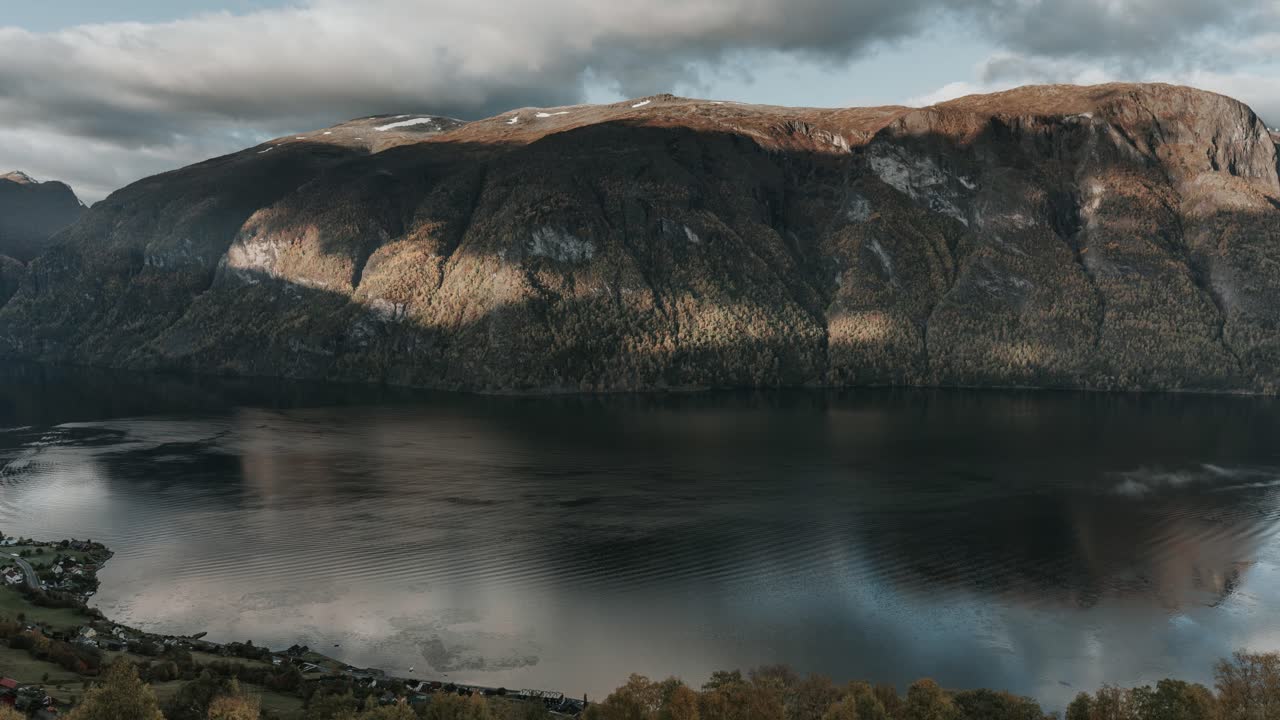 Cinematic time lapse of Aurland fjord in Western Norway