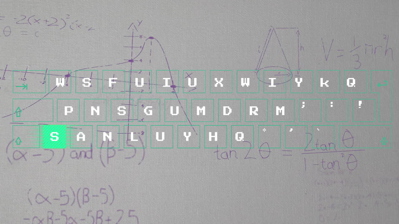 수학적 공식에 대한 데이터 처리의 애니메이션