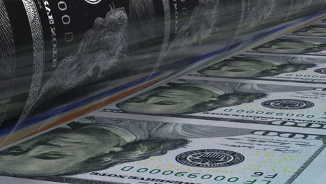 printing $100 bills close up stock video 4k