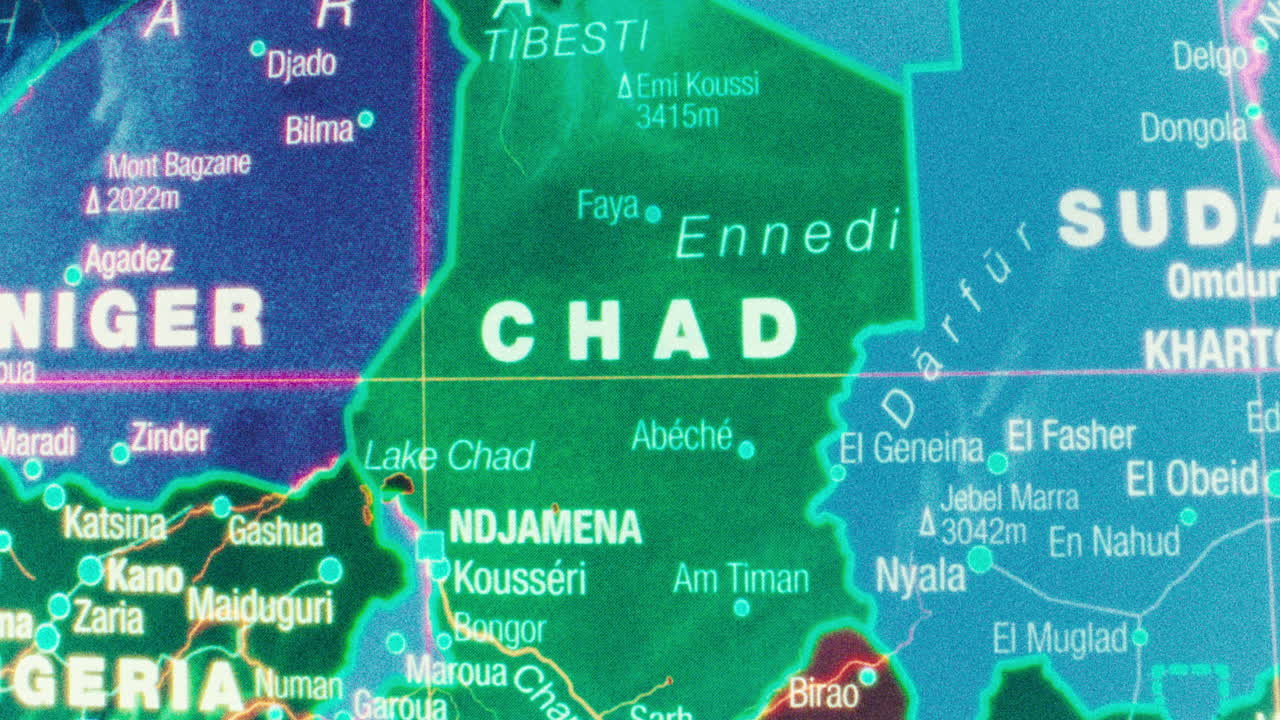 Map of Chad and Neighboring African Countries