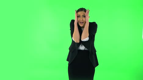 Shocked Businesswoman on Green Screen