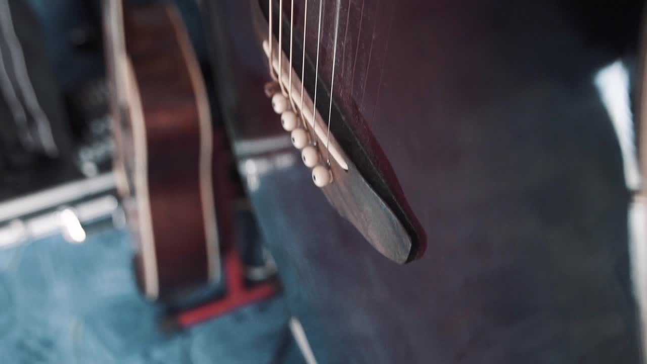 Guitar on a wall in the bedroom