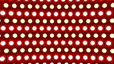 lights flashing wall bulbs pattern horizontal rotation stage red background vj loop