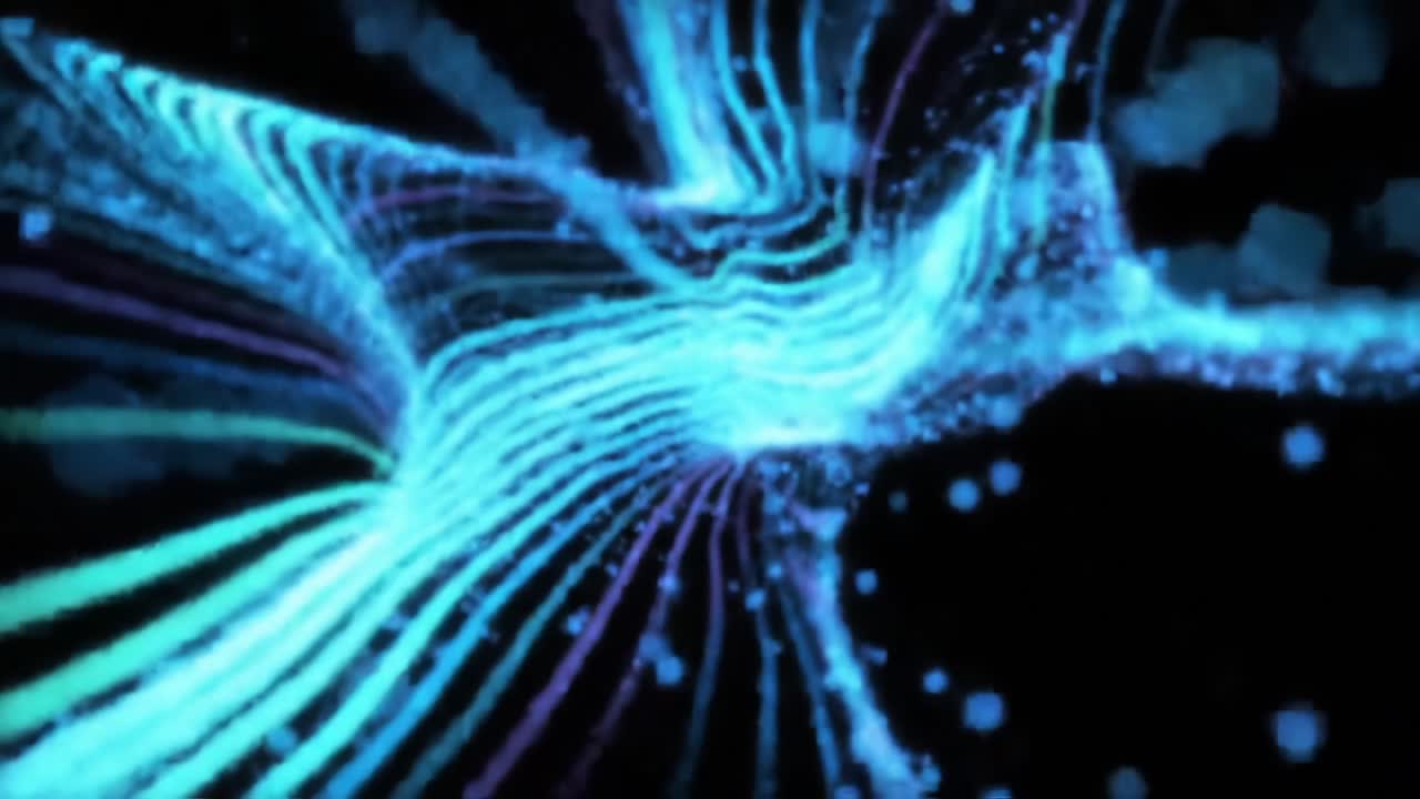 A Mesmerizing Display of Flowing Colors and Light in Digital Abstraction, Showcasing Dynamic Patterns in a Vividly Illuminated Environment