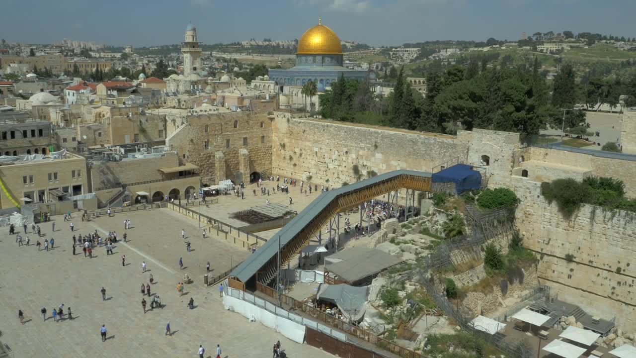 Jerusalem old city and golden dome of Al Aqsa mosque