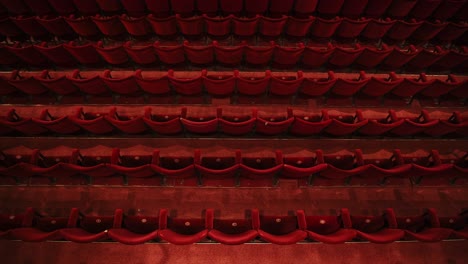 empty theater opera house seats seen from above during coronavirus, closed business concept affectin