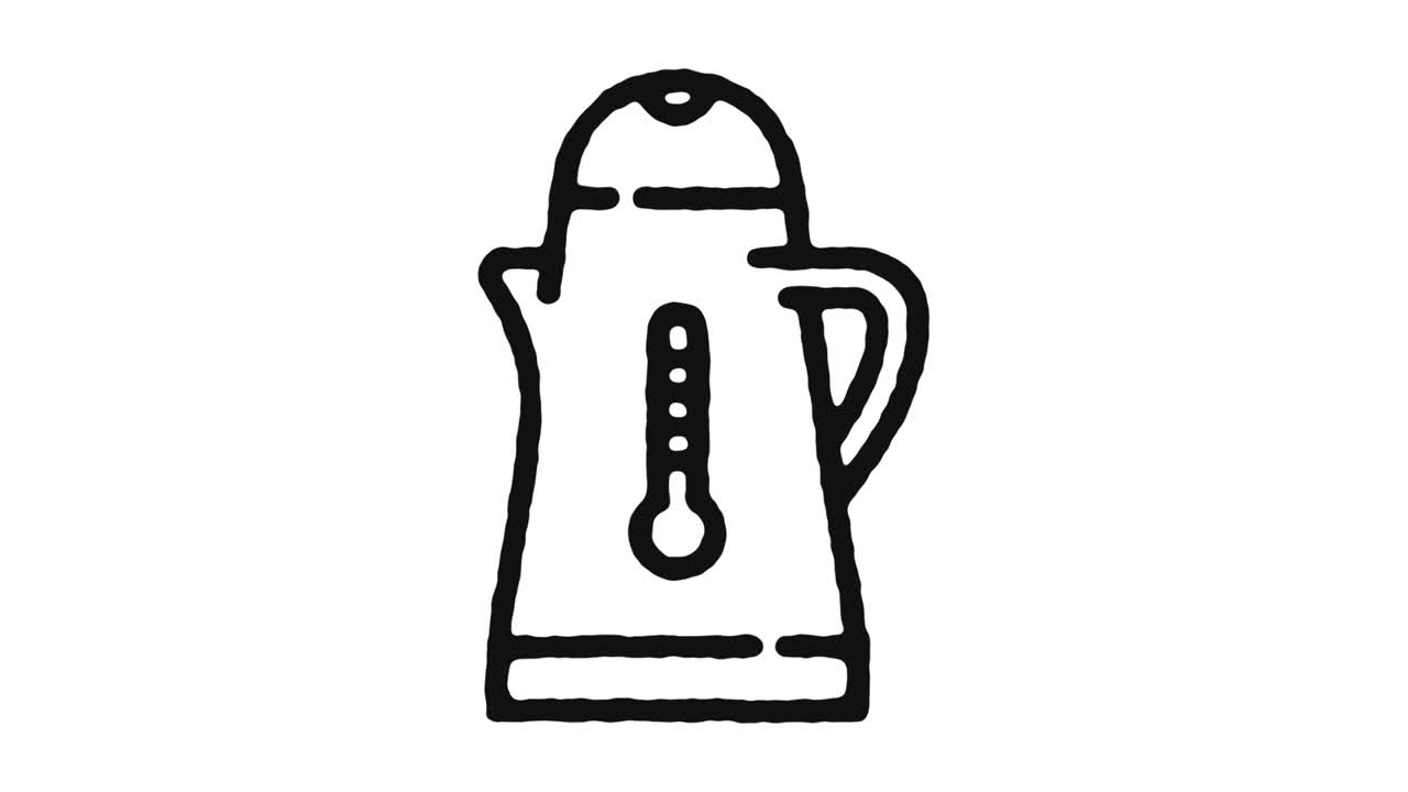 Metraje de animación de icono de bebida caliente y canal alfa