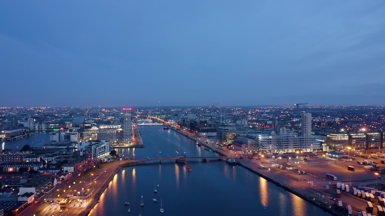 화려한 4k 항공 영상, 더블린 시티