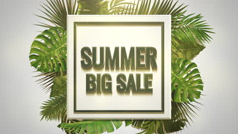 Summer-Big-Sale-with-tropical-leafs-and-gold-frame