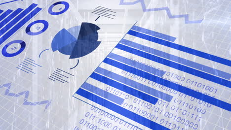animación de codificación binaria y procesamiento de datos financieros a través de servidores informáticos